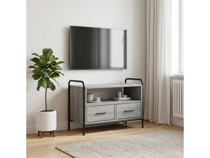  Meuble tv moderne, banc tv 67,5x33x50 cm sonoma gris bois d'ingénierie shl68888  - Conforama B