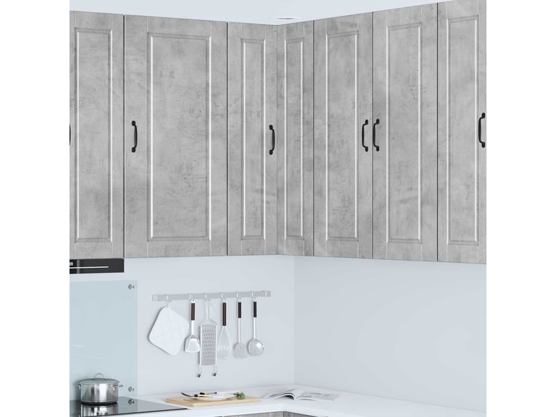 Meuble mural de cuisine, armoire d'angle cuisine porto gris béton 57x57x100cm - Conforama B