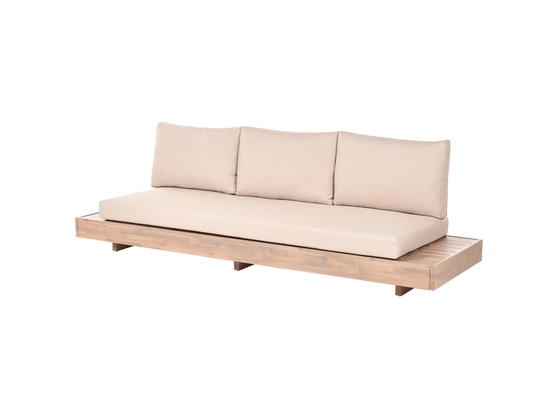  Ensemble de salon de jardin avec table 5 places marettimo bois d'acacia certifié beige  - Conforama E