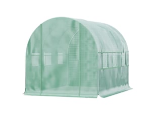 Serre potagère en acier 3 x 2 x 2 m avec bâche en pe, portes zippées et fenêtres en filet, verte