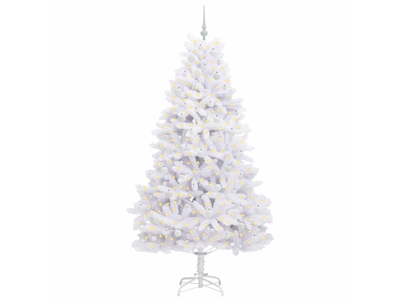  Sapin de noël - arbre de noël artificiel à branches articulées blanc 210 cm  - Conforama C
