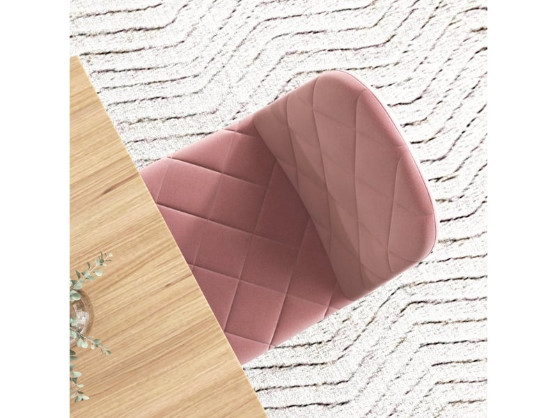 Chaises de salle à manger doret velours rembourrées rose  - Conforama D