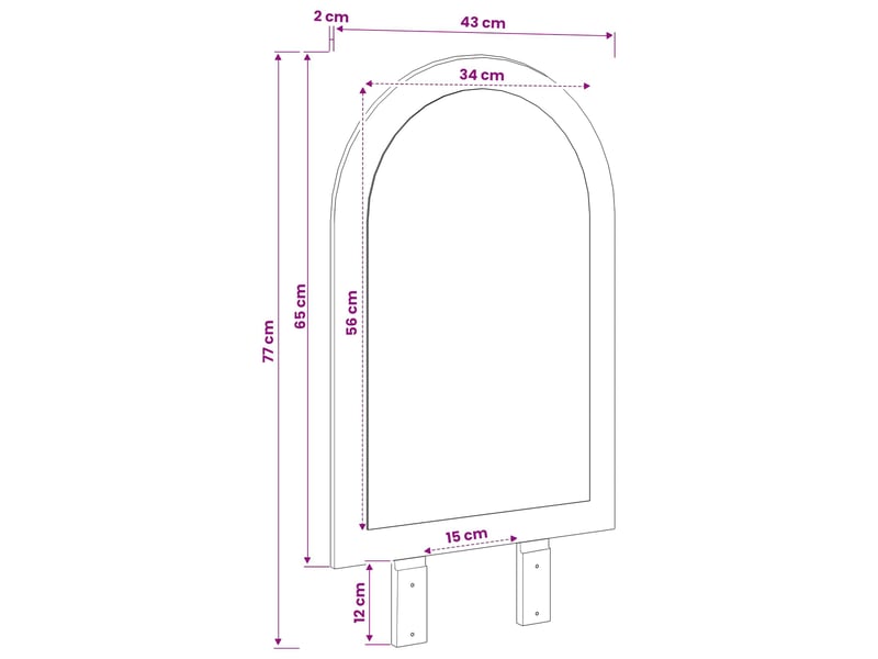  Miroir fauske blanc 43 x 3,5 x 77 cm usage intérieur uniquement cf62795  - Conforama E