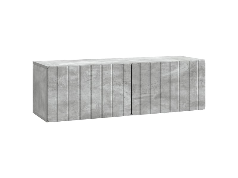  Meuble tv - banc tv - meuble de rangement mural 98 x 31 x 30 cm gris béton bois d'ingénierie  - Conforama A