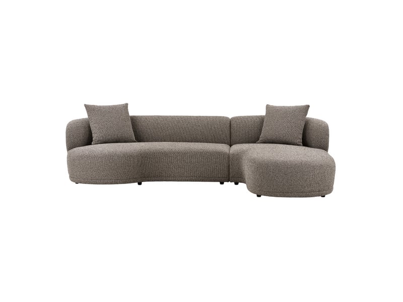 Malibu-canapé d'angle droit en tissu taupe  - Conforama A