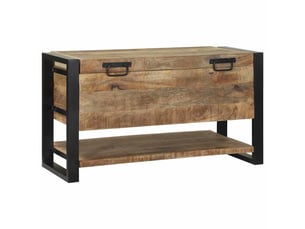 Boîte de rangement, coffre de rangement avec stockage marron bois de manguier massif