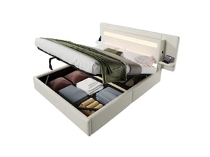 Lit coffre 140x200 cm <strong></strong> <strong>evarich</strong> coloris beige