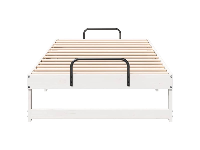  Lit simple- lit adulte -  cadre de lit blanc 90 x 190 cm pin massif  - Conforama D
