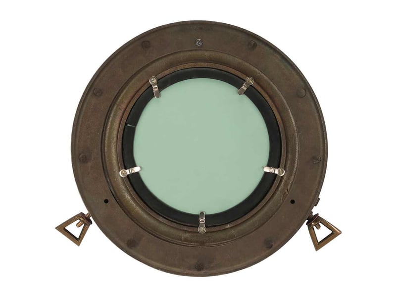  Miroir en forme de hublot mural ø30 cm aluminium et verre cf62790  - Conforama C