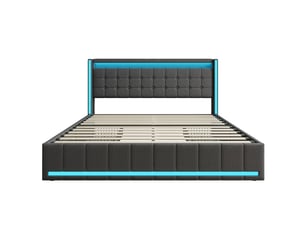 Lit avec rangement 140x200 cm    coloris gris