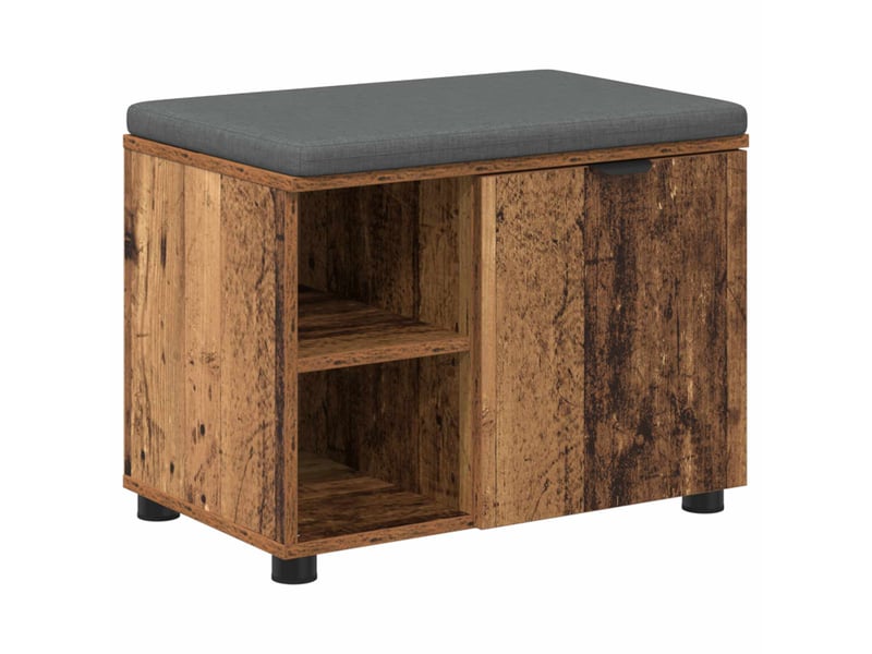  Banc d'entrée, banc interieur avec coussin bois ancien 60x38x46 cm shl16506  - Conforama A