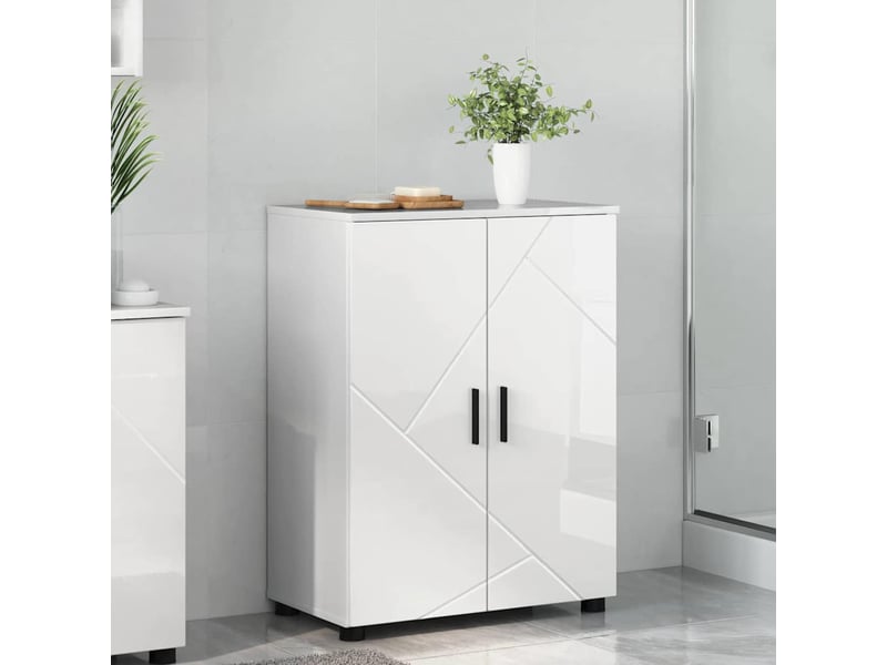  Cabinet de salle de bain, armoire salle de bain blanc brillant 60 x 35 x 80 cm cf65251  - Conforama B