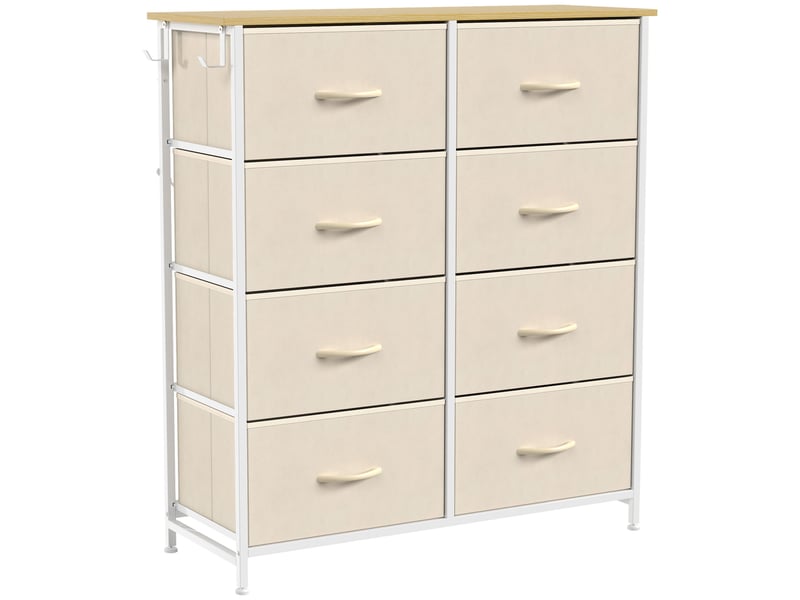  Commode 8 tiroirs 4 poches 2 crochets beige  - Conforama A