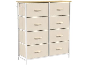 Commode 8 tiroirs 4 poches 2 crochets beige