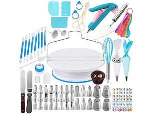 Kit de pâtisserie 107 pièces – poches à douille, plateau tournant et outils de décoration de gâteaux