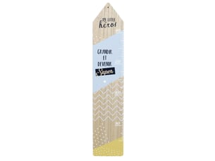 Décoration murale enfant toise garçon 100cm bleu