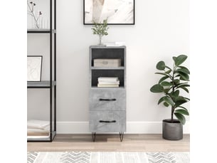 Buffet cuisine, meuble de rangement, bahut gris béton 34,5x34x90 cm bois d'ingénierie shl11515