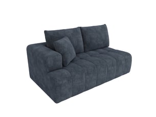 Canapé d'angle compressé droit fixe <strong>ELVMI</strong> <strong></strong> 3 places Tissu bleu