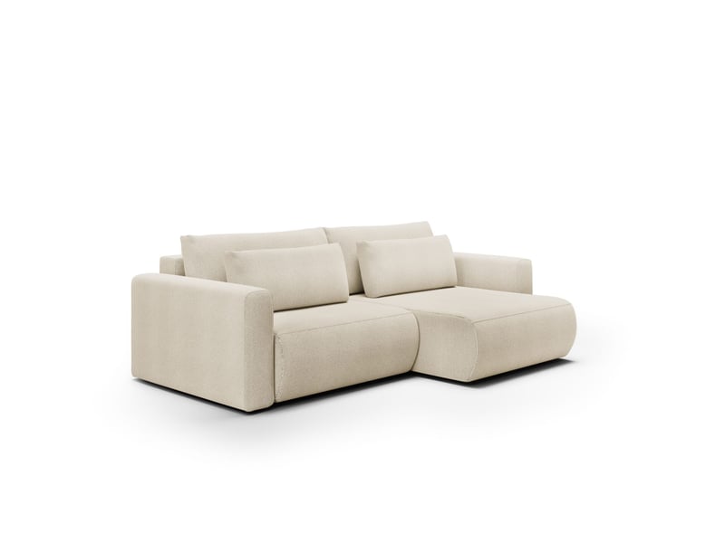  Canapé d'angle convertible 5 places welly beige  - Conforama A