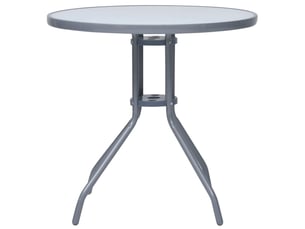Table à manger de jardin | table d'extérieur gris clair 80 cm acier et verre