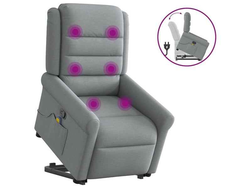 Fauteuil de massage inclinable, fauteuil relax gris clair tissu shl82400 - Conforama B