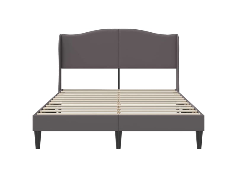  Lit double- lit adulte -  cadre de lit avec tête de lit gris 120 x 190 cm simili cuir  - Conforama C