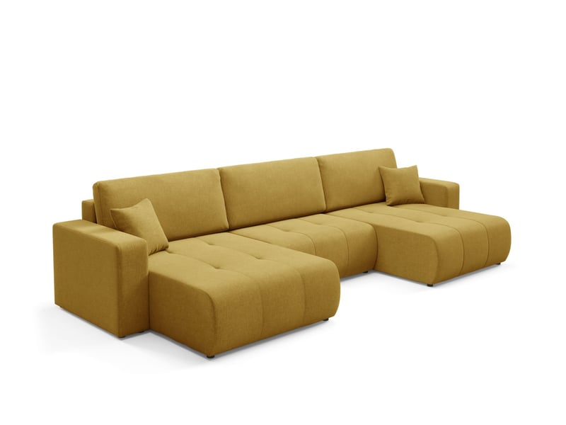 Canapé d'angle convertible molinio u jaune - Conforama C