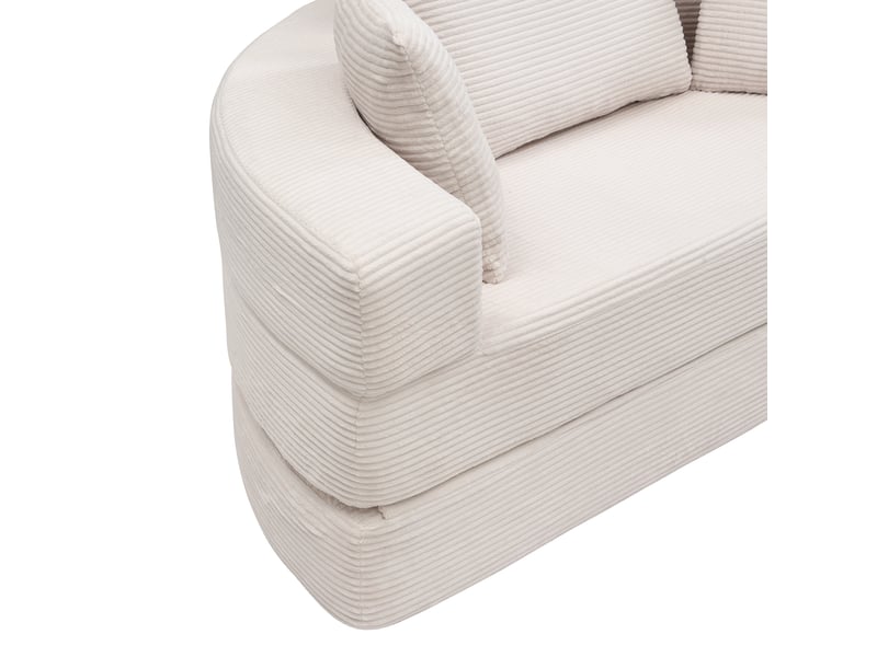  Canapé‑lit ovale modulable sans structure 173 x 176 cm, autoportant, revêtement velours côtelé, livré avec coussins, canapé‑lit pliable multifonction Fay Lum - Conforama R