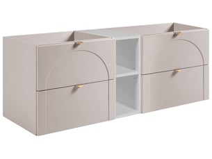 Meuble sous-vasque suspendu aura 140 cm avec étagère blanche cachemire mat k