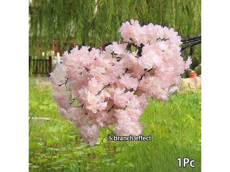  Fleur artificielle de cerisier sakura en soie à longue tigerose clair  - Conforama C