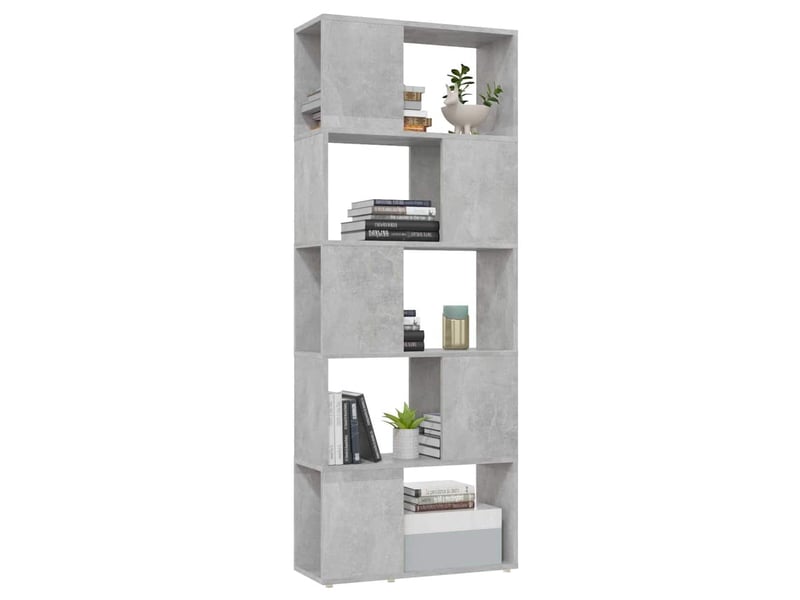  Bibliothèque, séparateur de pièce gris béton 60x24x155 cm  - Conforama D