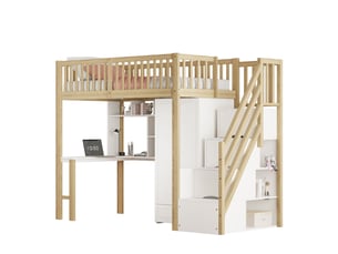 Lit mezzanine 90x200 cm <strong>OKWISH</strong>  <strong></strong> coloris bicolore