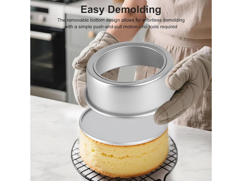  Lot de 4 moules à mini-gâteau ronds ø 12 cm, moules à pâtisserie professionnelles en aluminium anodisé avec fond amovible, argenté Cake tin - Conforama D