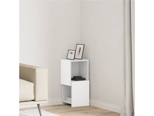 Meuble d'angle, meuble de rangement salon 25,5x25x55cm bois d'ingénierie