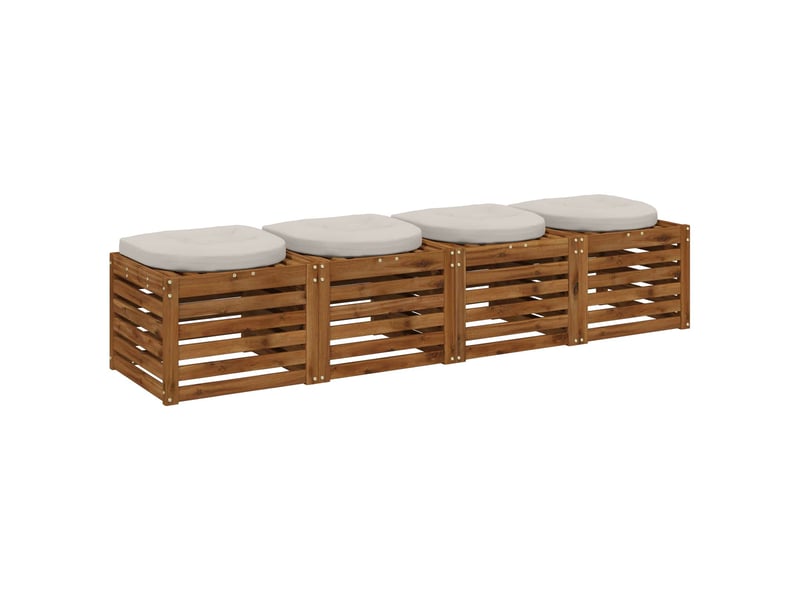  Lot de 4 coussins de siège, coussins d'assise 100 % polyester blanc cf60054  - Conforama C