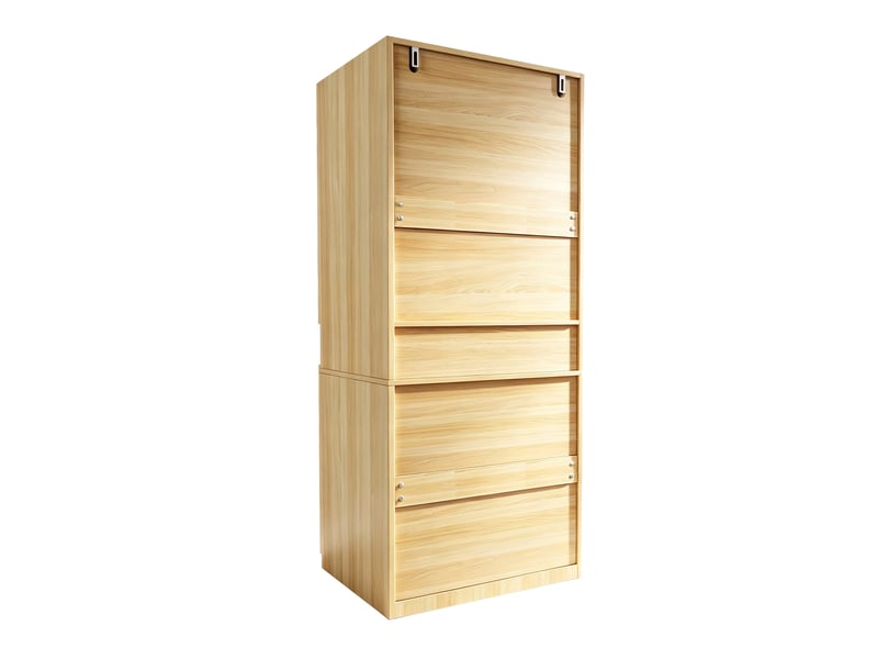  Armoire 2 portes avec niche led et grand espace penderie pour chambre, en mdf, coloris bois, 70 × 55 × 180 cm  - Conforama E
