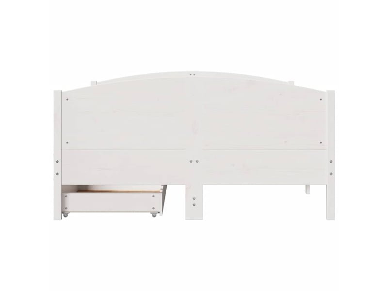  Lit double- lit adulte -  cadre de lit sans matelas blanc 140x200 cm bois de pin massif  - Conforama C