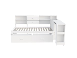 Lit simple 90x200 cm OKWISH coloris blanc