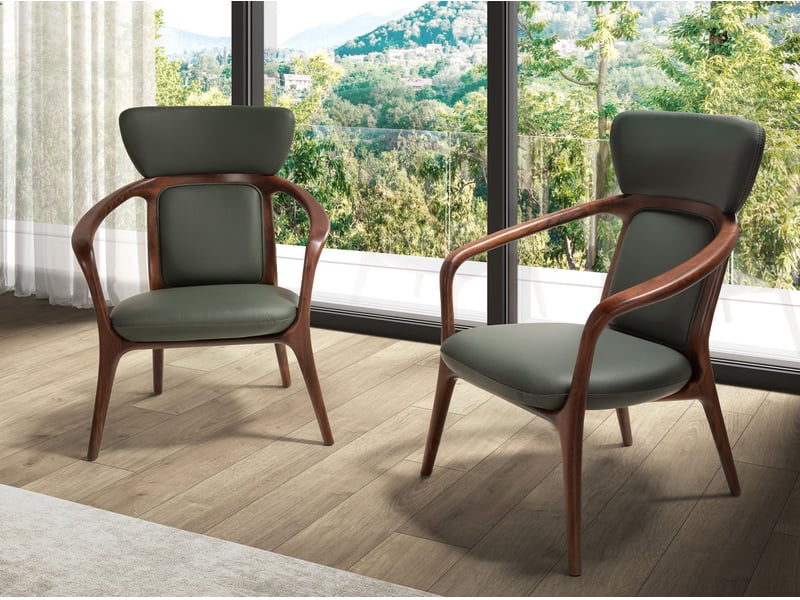  Fauteuil en similicuir vert foncé  - Conforama R