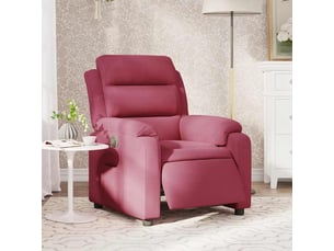 Fauteuil relax électrique  <strong></strong> Velours rouge