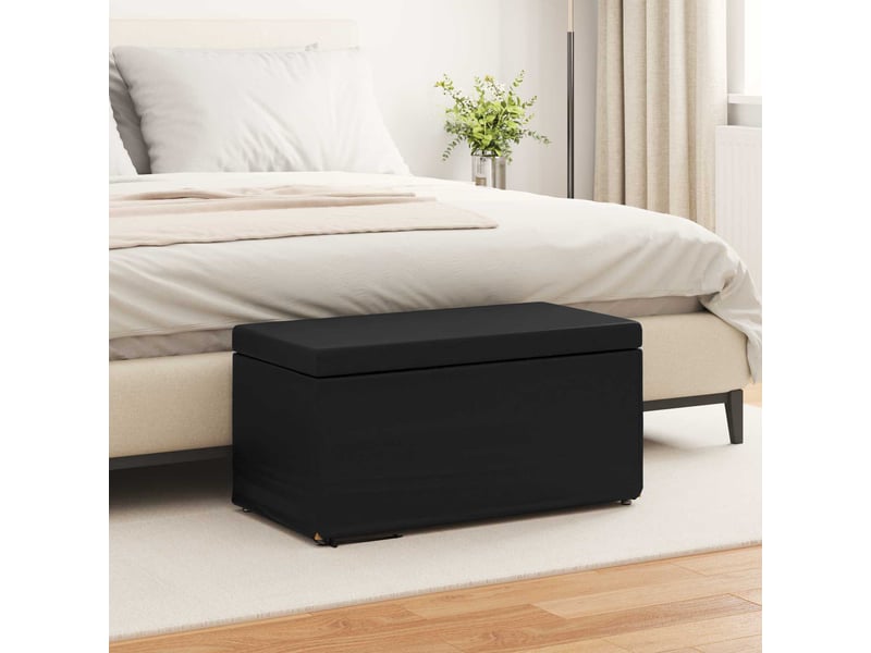 Tabouret bas, ottoman noir 81x41x40 cm - Conforama B