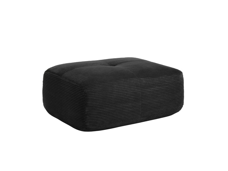  Pouf modulable en velours côtelé noir, 92,5 x 75 x 40 cm, sans armature rigide, garnissage en mousse 32d, sans montage, repose-pieds pour le salon CARDUME ESTIVAL - Conforama A