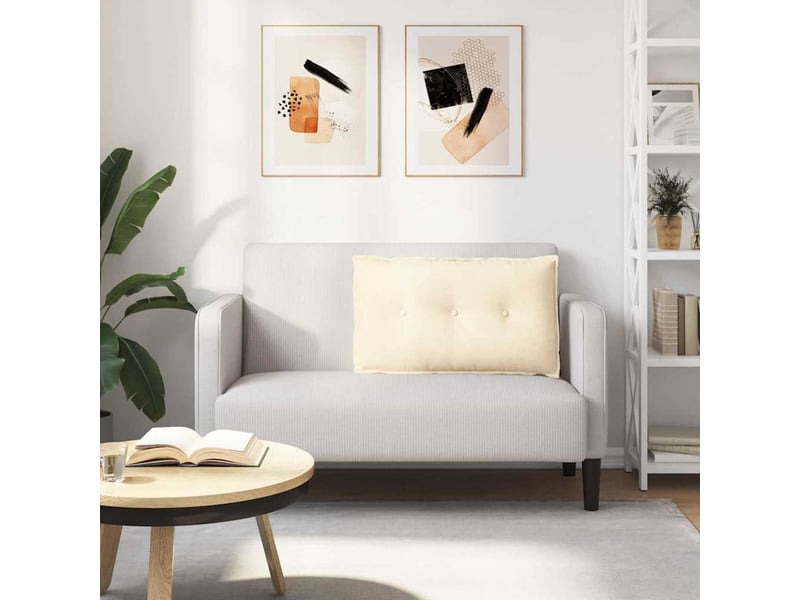  Coussin de dos, coussin de dossier crème 80 x 50 cm tissu en velours côtelé cf54641  - Conforama D