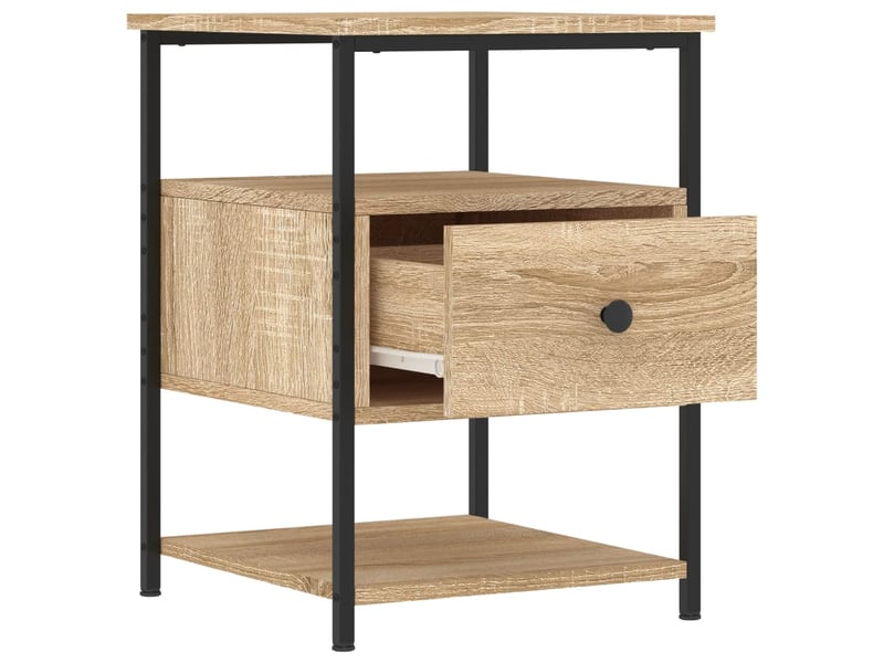  Lot de 2 tables de chevet - cabinet de chevet - table de nuit chêne sonoma 40x42x56 cm bois ingénierie  - Conforama E