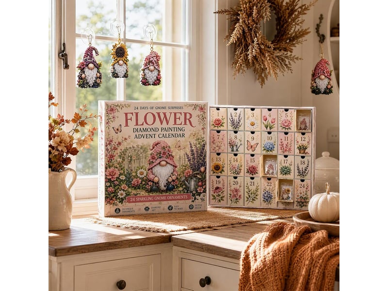  Calendrier de l'avent diamond painting 24 jours – pendentifs gnomes à réaliser soi-même-style 4  - Conforama D