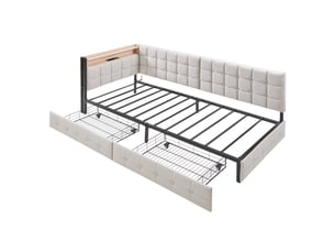 Lit simple 90x200 cm    coloris beige