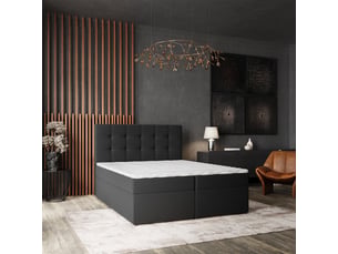 Lit avec rangement 180x200 cm <strong>MASSENO</strong> <strong></strong> coloris noir