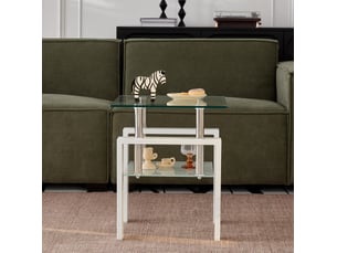 Table basse carré(e) coloris transparent <strong>CHICFURN</strong> <strong></strong> - 45 cmx45 cm
