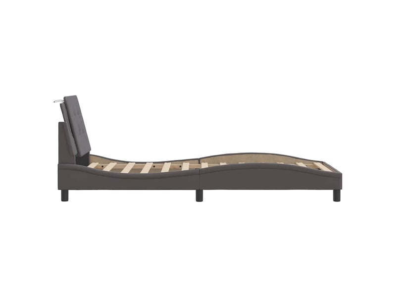 Lit simple- lit adulte - cadre de lit sans matelas zadar gris 100x200 cm similicuir - Conforama D