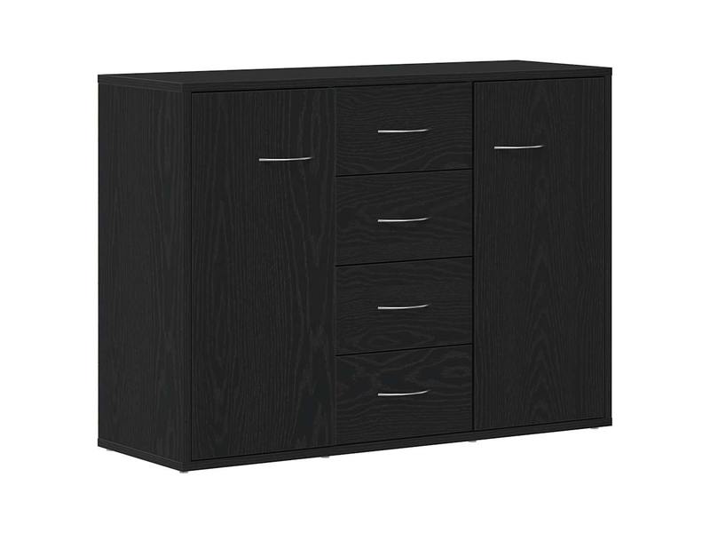  Buffet - bahut - meuble de rangement en chêne noir 88x30x64 cm bois d'ingénierie  - Conforama A